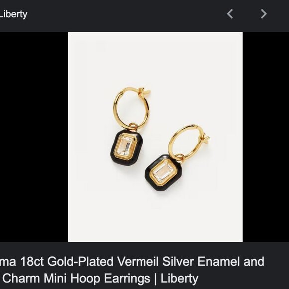 Missoma 18ct Gold-Plated Vermeil Silver Enamel and Stone Charm Huggies - Picture 3 of 6